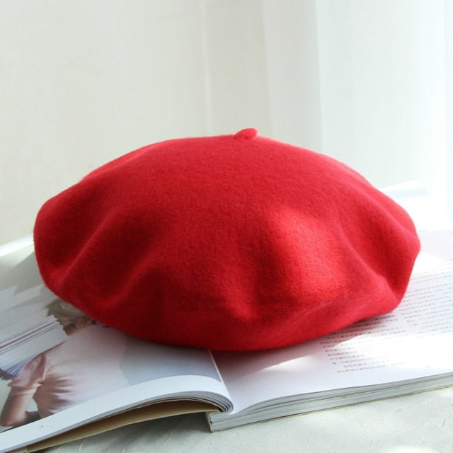 Autumn Winter Hat 100%  Wool Thick  Berets French Artist Beret