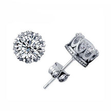 Classic Shining Silver CZ Stud Earrings