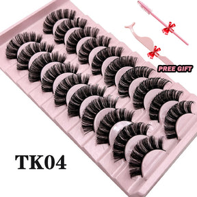 Russian Strip Lashes 10-Pairs Fluffy Mink