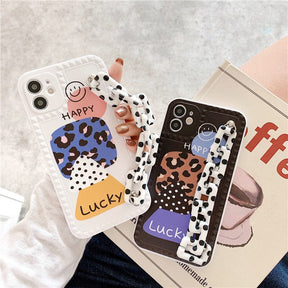 Leopard Print Letter Bracelet Phone Case For iPhone