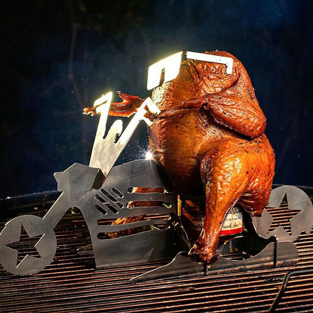 Chicken Stand Beer funny American Motorcycle BBQ Steel Rack Tools