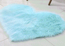 Heart Shape Fluffy Rug