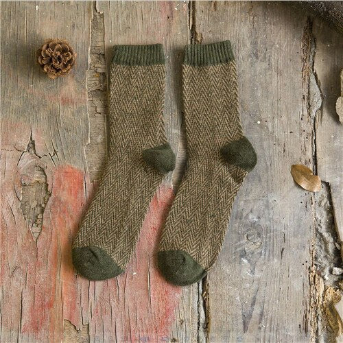 Striped Warm Thick Wool Socks