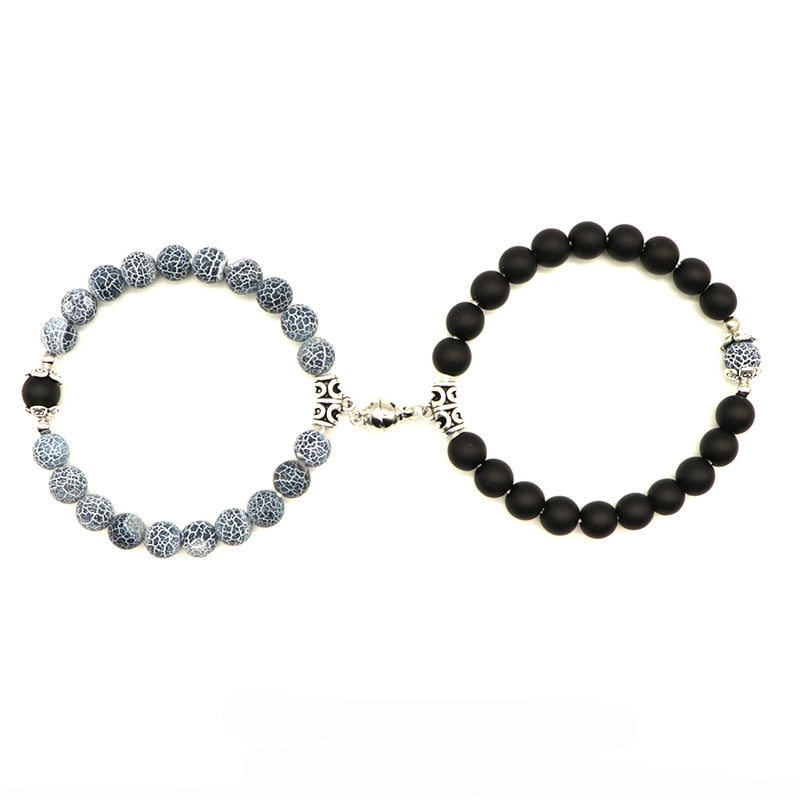 2pcs/set Magnet Bracelet Couple Vintage Stone