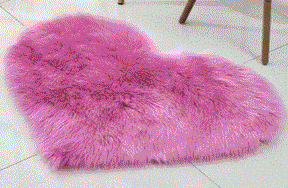 Heart Shape Fluffy Rug