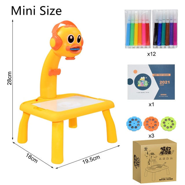 Kids Mini Led Art Drawing Table Set