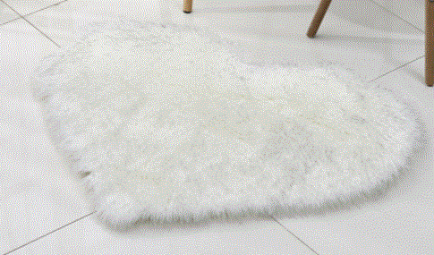 Heart Shape Fluffy Rug