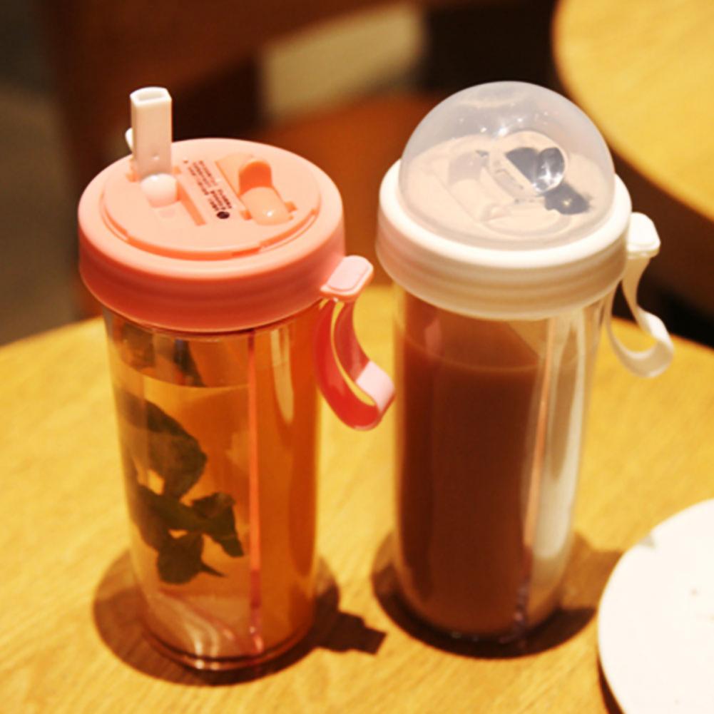 Drinking Cup Double Straw Water Bottle