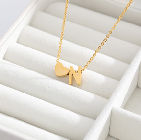 Letter Heart Initial Necklaces