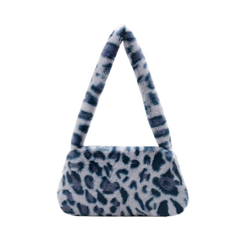 Winter Zebra Pattern Shoulder Underarm Bag