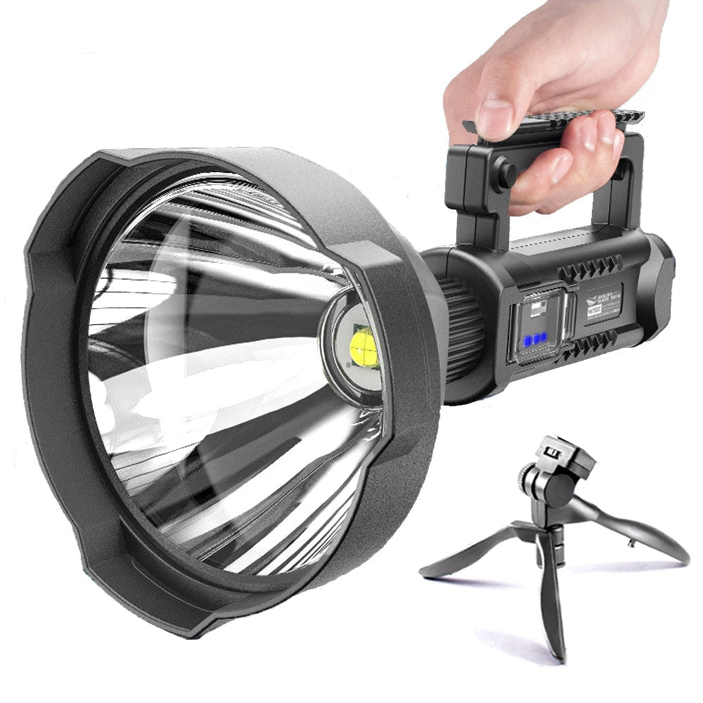 LED Flashlight Waterproof Spotlight With Tripod Base