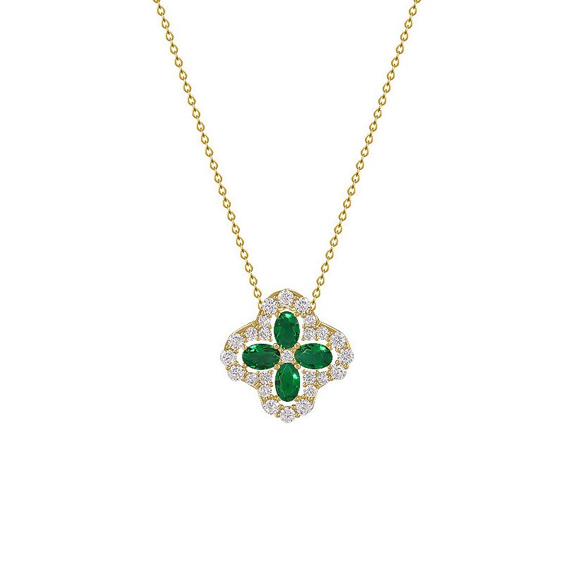 Green Crystal Flower Pendant