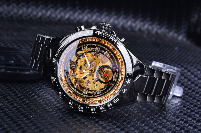 Mechanical Sport Design Golden Men's Watches