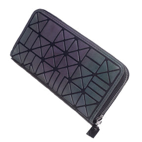 Slim Thin Women Purses Long Clutch Wallets Geometric Luminous Money Bag