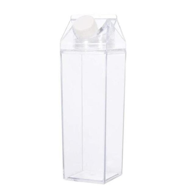 Transparent Milk Carton-Design Water Bottle