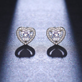 Classic Shining Silver CZ Stud Earrings