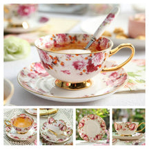 Europe Noble Bone China Coffee Cup Saucer Spoon Set 200ml