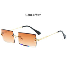 Rimless Small Rectangle Sunglasses UV400 Eyewear