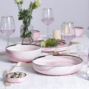 Pink Marbe Dinnerware Dinner Plates