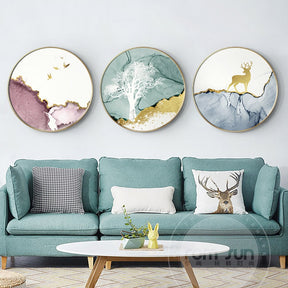 Abstract Colorful Circle Canvas Painting